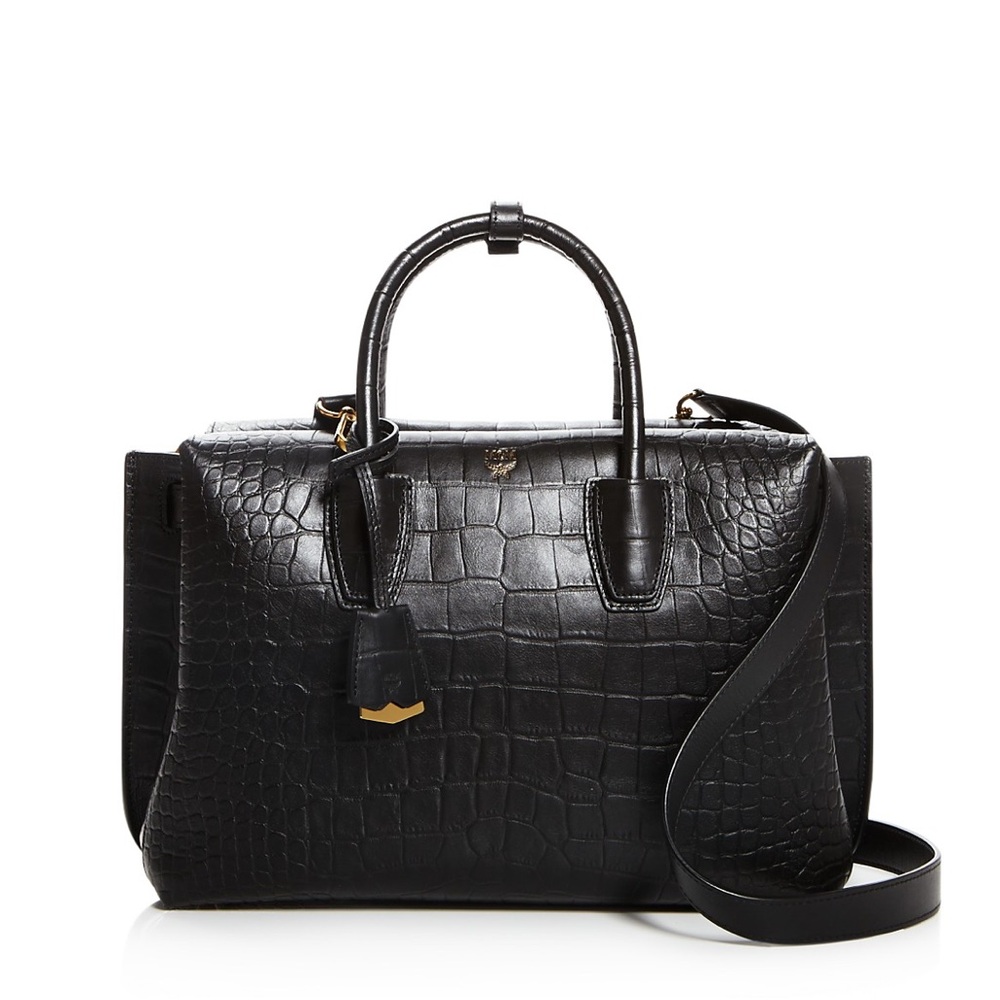 MCM Milla Embossed Leather Handbag